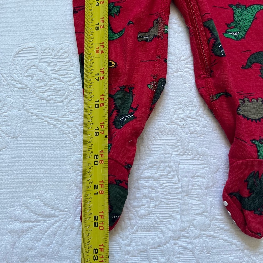 NWT Hanna Andersson Dino Print Footed Organic Cotton Sleeper Baby Size 0-6 Month - Picture 6 of 9